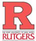 Rutgers logo in red color.